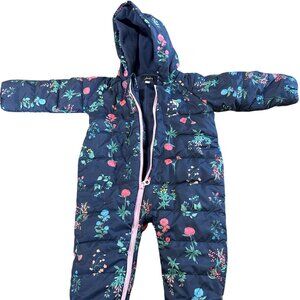 Joules Snuggle Padded Pramsuit - Blue Floral